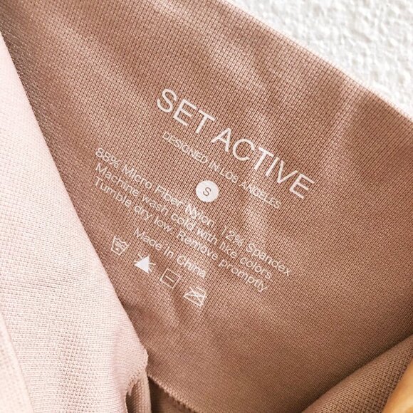 SET ACTIVE Scultpflex Ribbed Amethyst One Shoulder Bra + Leggings Size Small - Picture 12 of 13